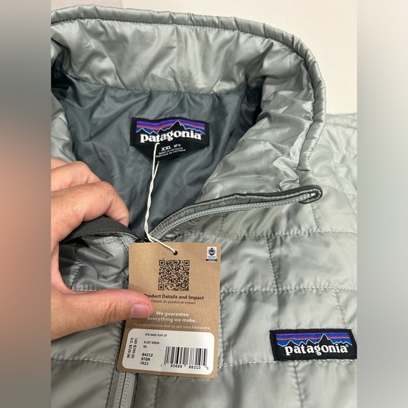 Patagonia Men’s XXL Nano Puff Jacket Sleet Green Grey NWT Puffer Puffy - Picture 6 of 11